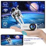 Vidéoprojecteur 1080P 10.1cm x7.8cm x4cm alimenté par USB projection portabilité WiFi bluetooth support mise point électrique TV