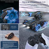 Voiture télécommandée 17x19x14.5cm 2.4GHZ Jouet réservoir de bombe à eau télécommandé avec capteur de gravité double télécommande