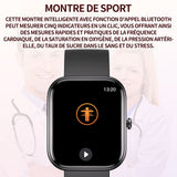 Montre connectée montre parlante intelligente 2.0 pouces montre parlante étanche à la poussière et à l'eau IP68 350 mah Noir