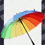 Parapluie arc-en-ciel Armature de parapluie à 16 arêtes Forte résistance au vent Surface élargie du parapluie Revêtement imperméable