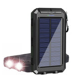 Alimentation solaire mobile  20000mAh Double interface USB  Haute efficacité et sécurité  Résistant à l'eau Conception antidérapante