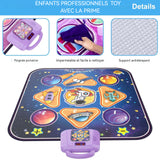 Tapis de danse 90x108cm pour filles de 3-14 ans tapis de jeu tactile avec affichage LED tapis danse musical cadeau musique intégrée