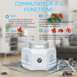 Ultrason souris et rats 220v 4 modes anti souris LED 3 haut-parleurs 360 degrés répulsifs 100 mètres carrés pour intérieur garage