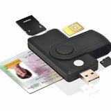 Lecteur carte identité belge 5 en 1 pour carte à puce carte SIM/carte SD/MMC/micro TF lecteur de carte CAC lecteur carte à puce