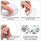Miroir mural 34 PCS miroir rond autocollant 3D amovible en acrylique décoratif et créatif en verre souple miroir adhesif mural