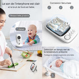Babyphone caméra vidéo 3.2 inch 750mah interphone bidirectionnel affichage de la température lecture de musique babyphone vidéo