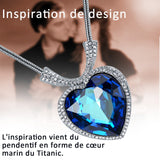 oeur de l'océan Collier en cristal étoile océan Titanic Pendentif cœur océan collier cœur décoré en Zircon brillant et élégant