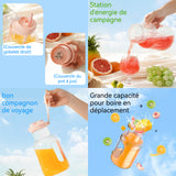 Presse-agrumes 400-600ml presse-agrumes ménager multifonction, chargement USB facile à transporter forme mignonne avec corde à main