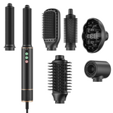 Brosse à cheveux 5 en 1 Ions négatifs peigne fer à boucler automatique peigne à coiffer pour cheveux raides et bouclés fer à boucler