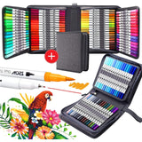 Feutres 100 couleurs double pointe stylo feutre emballage en toile Peinture Brosse Pour Peindre Stylo à dessin Feutres Coloriage