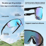 Lunette de cyclisme 34g lunettes de cyclisme intégrées pour sports de plein air lunettes de soleil colorées à monture complète