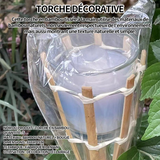 Torche de jardin 5 pièces torche en bambou torche en bambou bougie torche en bambou 8x8x77cm atmosphère de fête de feu de joie