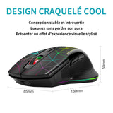 Souris de jeu sans fil Rechargeable optique mobile ergonomique avec récepteur USB anti-sommeil curseur à déplacement automatique