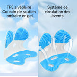 oussin lombaire 42x36x31cm Coussin de chaise ergonomique en silicone respirant pour lombaire Soutien solide et assise confortable