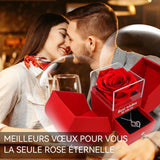 Coffret cadeau Rose éternelle collier je t'aime en 100 langues collier de Projection boîte pomme rouge cadeau de noël vacances