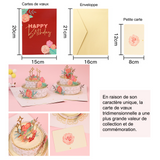 arte de voeux 20x15cm carte tridimensionnelle à double couche de gâteau de roses avec marquage à chaud bénissant carte postale