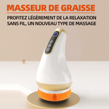 Masseur 12 modes de vibration masseur electrique san fil pour l'abdomen jambes avec 3 coussinets lavables et 3 têtes de massage