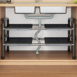Fournitures de cuisine à Double couche à 8 planches, étagère de rangement rétractable sous l'évier, armoire à couches