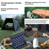 Mini pompe à air extérieure gonflage aspiration et éclairage 3 en 1 affichage LED 5 buses d'air usage domestique sortir blanc