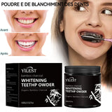 Poudre de blanchiment des dents 100g poudre nettoyage des dents dentifrice en bambou charbon actif naturel sante de hygiene buccale