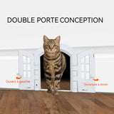 hatiere pour chat 24x27,5x7,2cm porte pour animaux avec double porte battante porte pour chat cat mate chatière à verrouillage