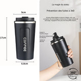 Mug Isotherme 510ml tasse thermos à café à affichage numérique intelligent doublure en acier inoxydable 304 conception étanche