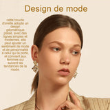 Boucles d'oreilles plaquées or plissées géométriques pour femme bijoux pour femmes avec aiguille en argent 925 stylé et élégant
