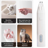 Rasoir pour animaux sans fil 2 en 1 500mah avec lumière LED et coupe-ongles tondeuse pour animaux lime à ongles pour chien chat