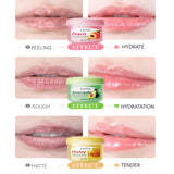 Baume à lèvres lot de 4 différents parfums pêche fraise aloe vera miel baume à lèvres hydrate et répare les lèvres en profondeur