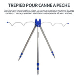 Support de canne à pêche télescopique 125 x 72 cm trépied de pêche en mer résistant à l'usure trepied pour canne a peche pliable