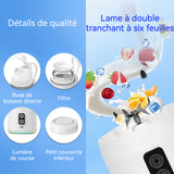 Mini Blender électrique 240W 700ML Lame en acier inoxydable 304 lame à double tranchant à six lames entièrement étanche blanc