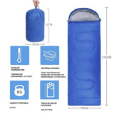 Sac de couchage 210x75cm sac de couchage adult chaud léger avec un sac de compression sleeping bag en plein air camping randonnée