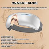 Masseur oculaire premium avec chaleur et vibration améliore la qualité du sommeil soulage la fatigue visuelle et les yeux secs