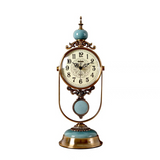 Horloge de table 50x18x16cm horloge de siège vintage haut de gamme Horloge pendulaire de bureau européenne de luxe céramique horloge