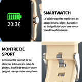 Montre intelligente 1.83 écran Bluetooth appel montre intelligente montre tactile 240x280 220mah montre de sport étanche IP67 or