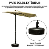 Parasol de jardin 3m parasol de jardin extérieur demi-parasol de jardin parapluie de jardin en demi-cercle pare-soleil extérieur