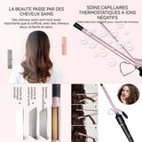 Fer à friser 220v 45w 9mm diamètre des boucles ions négatifs utilisation humide et sèche boucleur à cheveux rouleaux chauffants