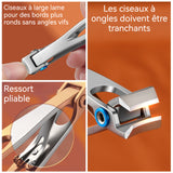 oupe-ongles 2PCS grande ouverture pointu acier inoxydable outils de manucure facile à transporter manucure facile ciseaux ongles