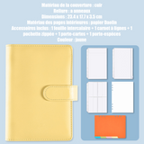 lasseur livre à feuilles mobiles A5 80feuilles boucle magnétique faux cuir classeur à levier classeur organiseur classeur enveloppe