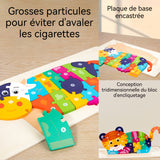 Puzzles en bois 8 animaux blocs de construction éducatifs pour enfants transport d'animaux puzzle 3D assorti jeux montessori Bois