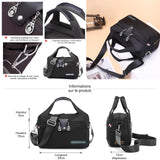 Sac Bandoulière Femme Grande Capacité Sac à Main Bandoulière avec 10 Comparitments Sac Multipoches Bandoulière Oxford Imperméable