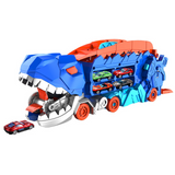 Voiture télécommandée transformation de forme double bleu courses convient aux 3 ans et plus tyrannosaurus rex avale une voiture