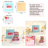 arte de voeux 15x15cm carte d'anniversaire tridimensionnelle gâteau de rêve bonbon sucré carte message de bénédiction carte postale