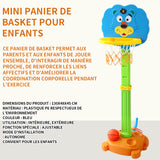 Panier de basket 3 en 1 130x48x45cm PE écologique ajustable plastique basket enfant mini panier de basket pour enfants couleur bleu