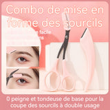 Lot de 2 Outil de Coupe des Sourcils Ciseaux à sourcils avec peigne Ciseaux à sourcils pour Couper les Sourcils Cils