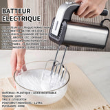 Batteur electrique 800w 17x15x7cm réglage de vitesse en 5 modes acier inoxydable batteur électrique de cuisine batteur polyvalent