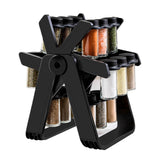 Étagère à épices 34x23cm Conception de grande roue avec 18 pots Support pour pots à épices en verre Support à Épices pour Cuisine
