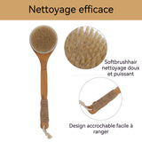 Sangle lave dos 40x10x3cm Brosse de bain à long manche exfoliante et massante pour le dos Pour exfolier la peau brosse de bain