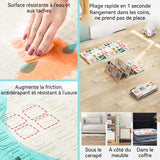 Tapis de jeu 200 x 180 x1 cm tapis de rampement double face Moti fs d'animaux et d'alphabets Tapis de sol pliable antidérapant