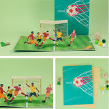 arte de voeux 20x15cm football carte de vœux tridimensionnelle sculpture en papier vœux d'anniversaire petite carte carte postale